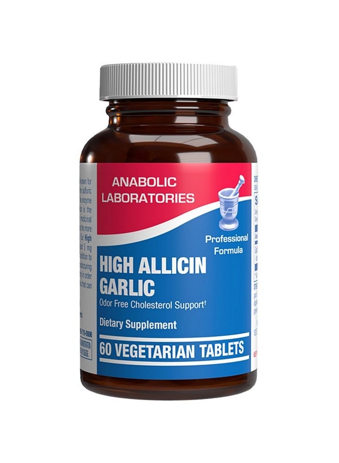 Anabolic Laboratories High Allicin Odorless Garlic Pills - Clinical Formula Allicin Supplement for Heart and Immune Support - Vegetarian Non-GMO & Made in The USA in cGMP Facilities - 60 Servings - Image 1