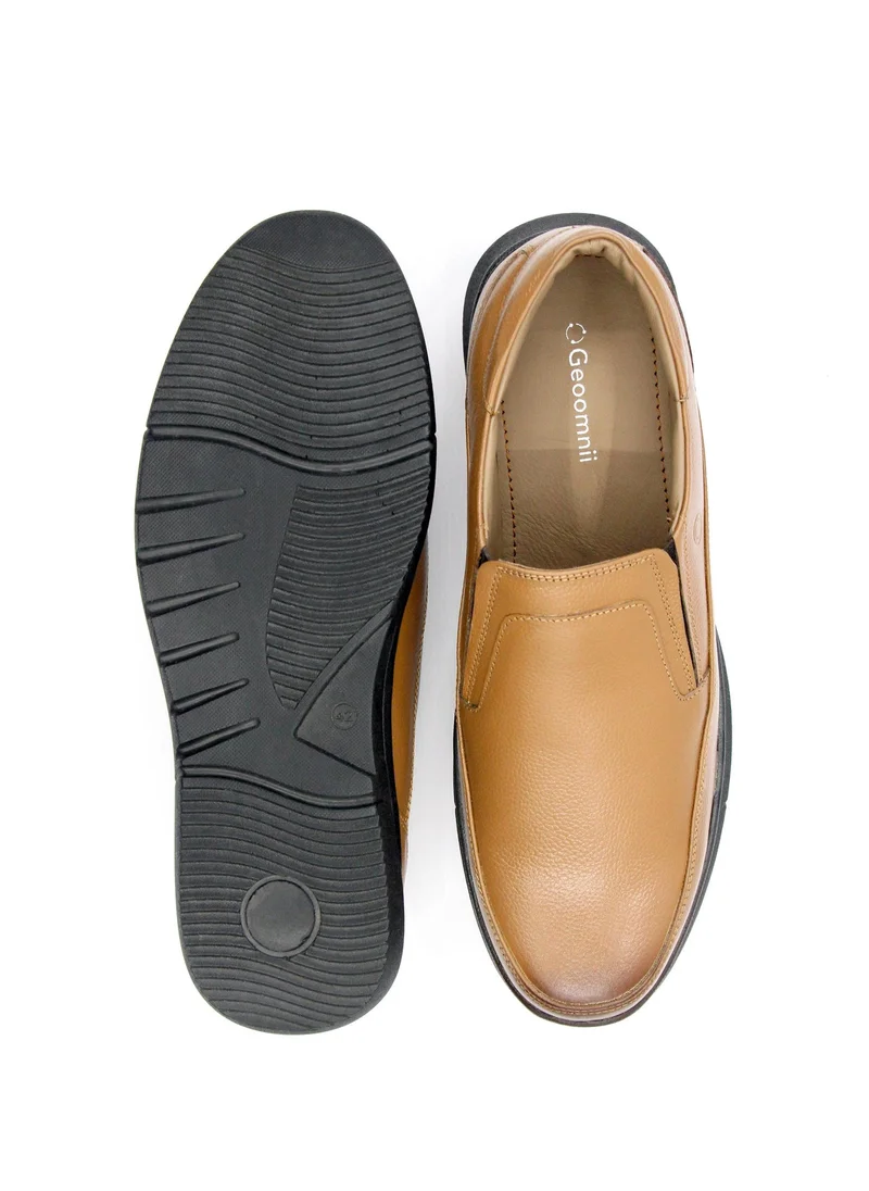 Geoomnii Tan Men’s Formal Slip-On Shoes – Classic Comfort, Elegant Design, Office & Party Wear for Men | Best Price UAE