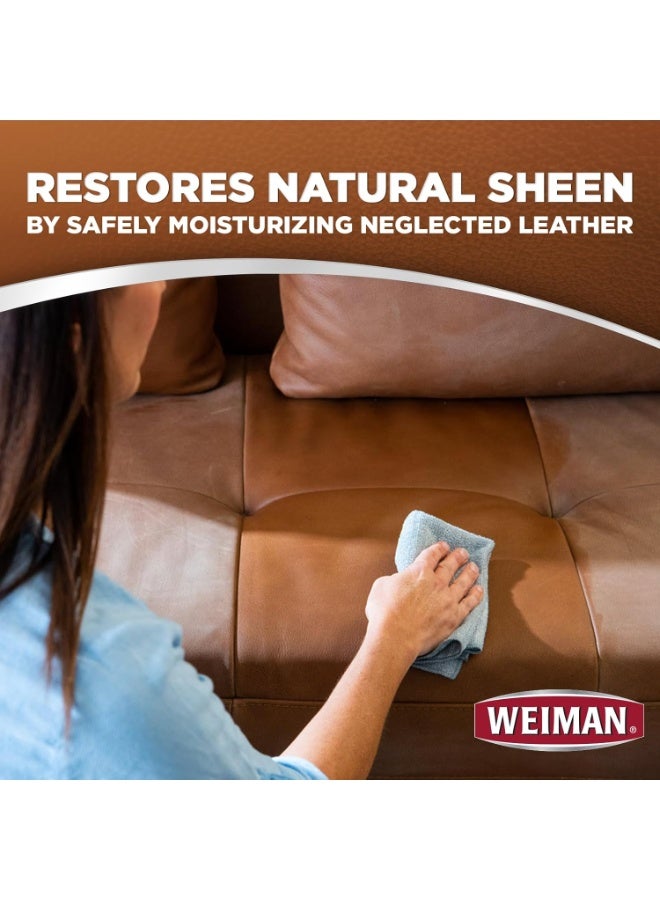 Weiman Leather Cleaner & Conditioner for Furniture & Car Seats – Cleans, Restores & Protects Leather – UV Damage, Cracking & Fading Protection – Shoes, Bags, Jackets, 12oz (355ml) - Image 4