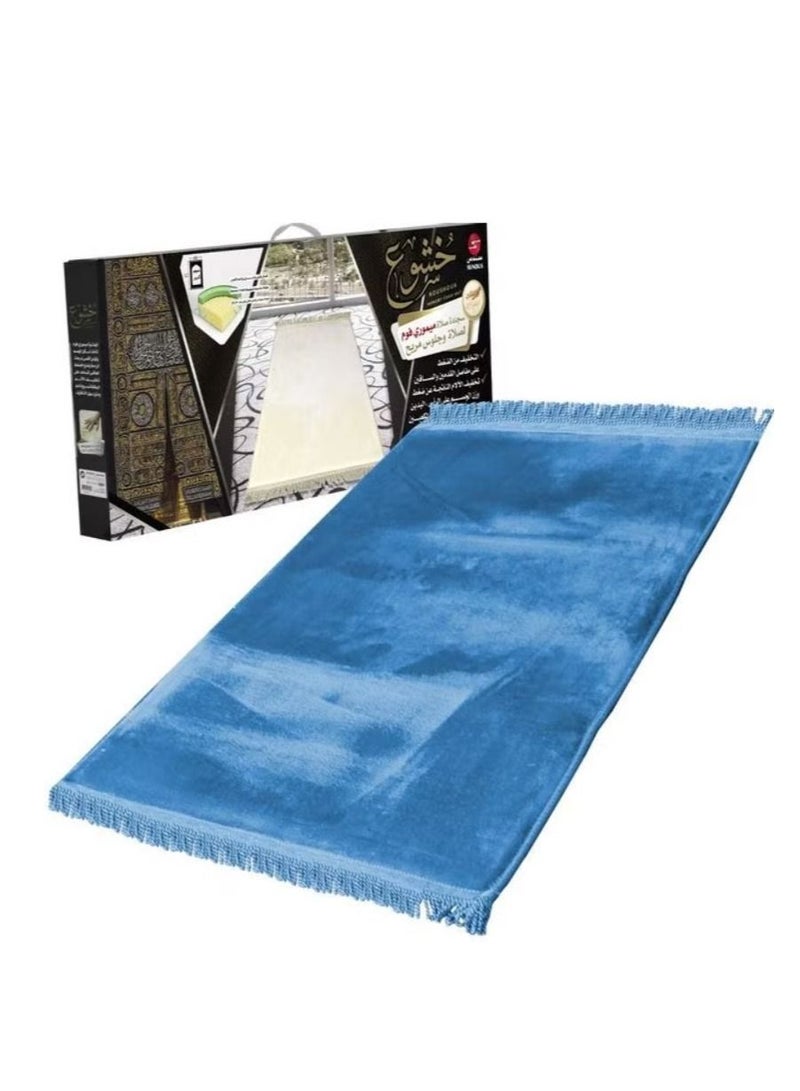 سندس سجادة صلاة خشوع أزرق 110x75سم - Image 1
