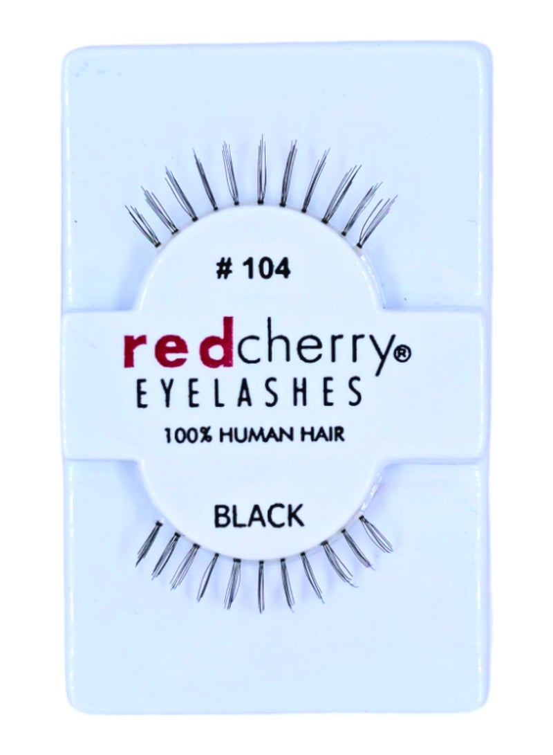 Eyelashes Human HAIR Black # 104