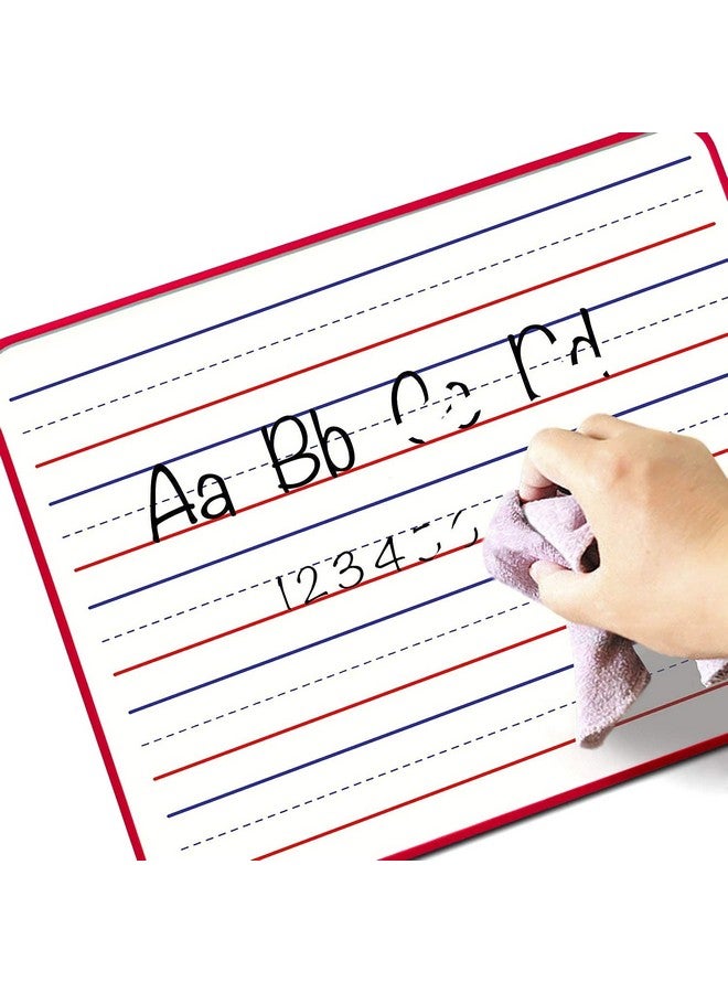 سكريبل دو سبورة بيضاء صغيرة قابلة للمسح الجاف مقاس 9 × 12 بوصة، ذات وجهين، مسطرة - لوحة بيضاء محمولة فارغة بإطار أحمر، سبورة بيضاء شخصية محمولة للأطفال، رائعة للفصول الدراسية والمنزل والتعلم عن بعد - Image 4