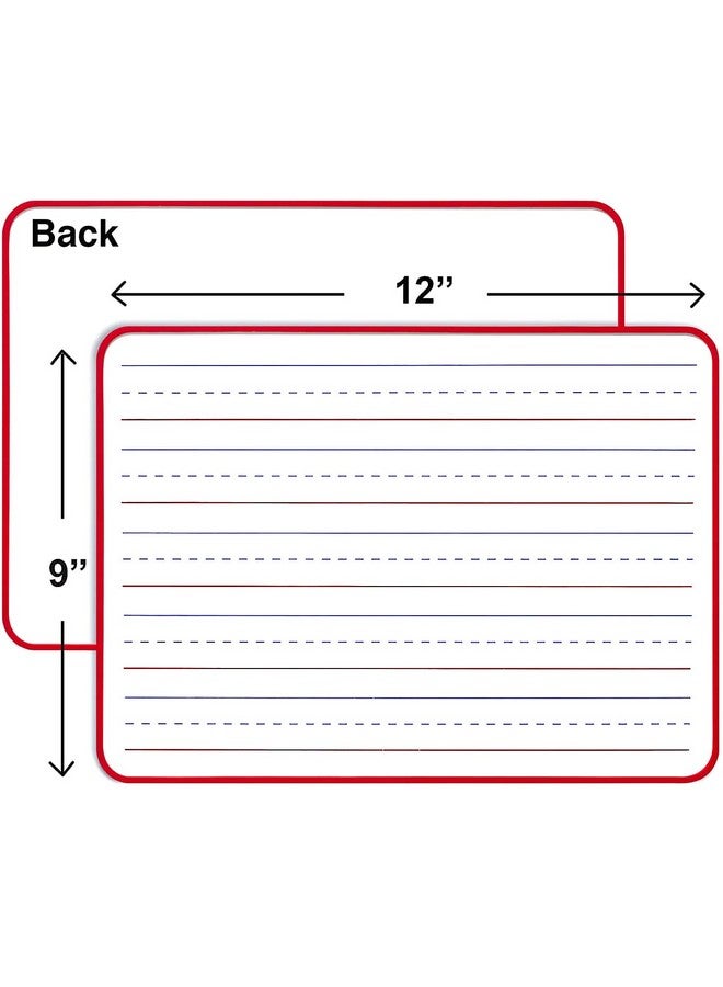 سكريبل دو سبورة بيضاء صغيرة قابلة للمسح الجاف مقاس 9 × 12 بوصة، ذات وجهين، مسطرة - لوحة بيضاء محمولة فارغة بإطار أحمر، سبورة بيضاء شخصية محمولة للأطفال، رائعة للفصول الدراسية والمنزل والتعلم عن بعد - Image 3
