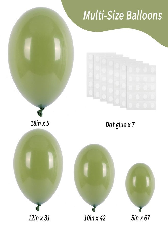 RUBFAC 145pcs Sage Green Latex Balloons 18 12 10 5 Inch Party Balloon Kit Different Sizes for Birthday Party Wedding Balloon Graduation Baby Shower Decoration - Image 2