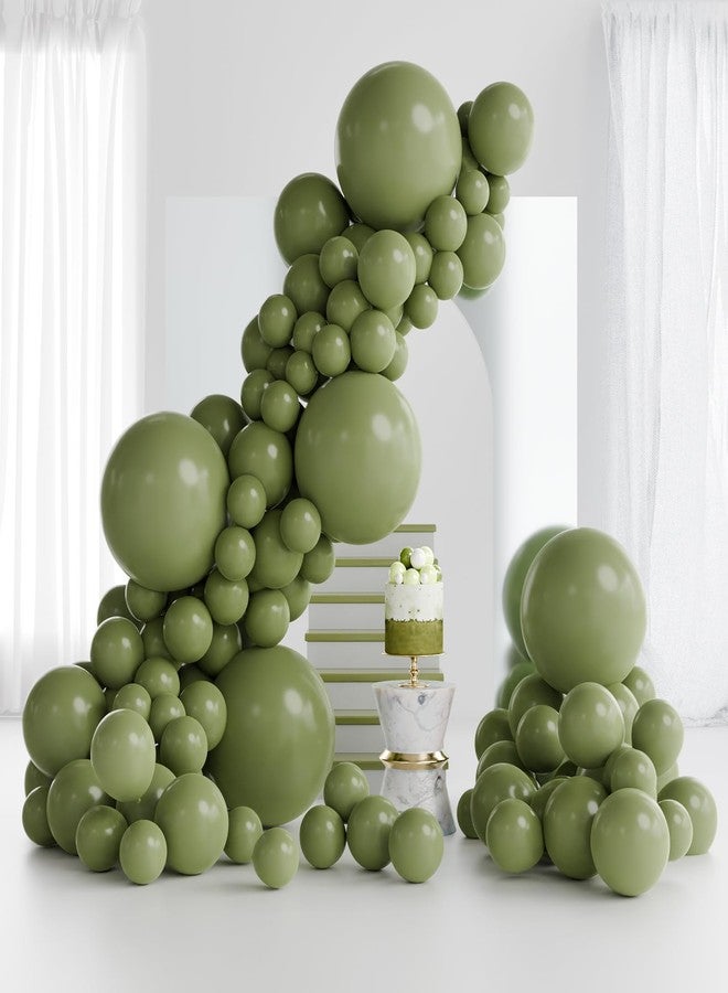 RUBFAC 145pcs Sage Green Latex Balloons 18 12 10 5 Inch Party Balloon Kit Different Sizes for Birthday Party Wedding Balloon Graduation Baby Shower Decoration - Image 1