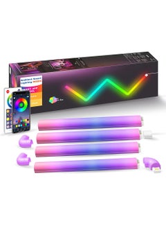 RGBIC Smart Wall Light, Multicolor Customizable Music Sync LED Ambient Light Bar Compatible With Alexa and Google Assistant Home Decor for Gaming and Streaming with Dynamic Scenes (6 Pcs&1 Corners)