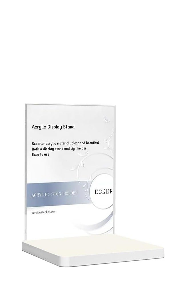 Eckek Acrylic Sign Holder Clear Display Sign Stand Acrylic Display Stand for Office, Store - Image 1