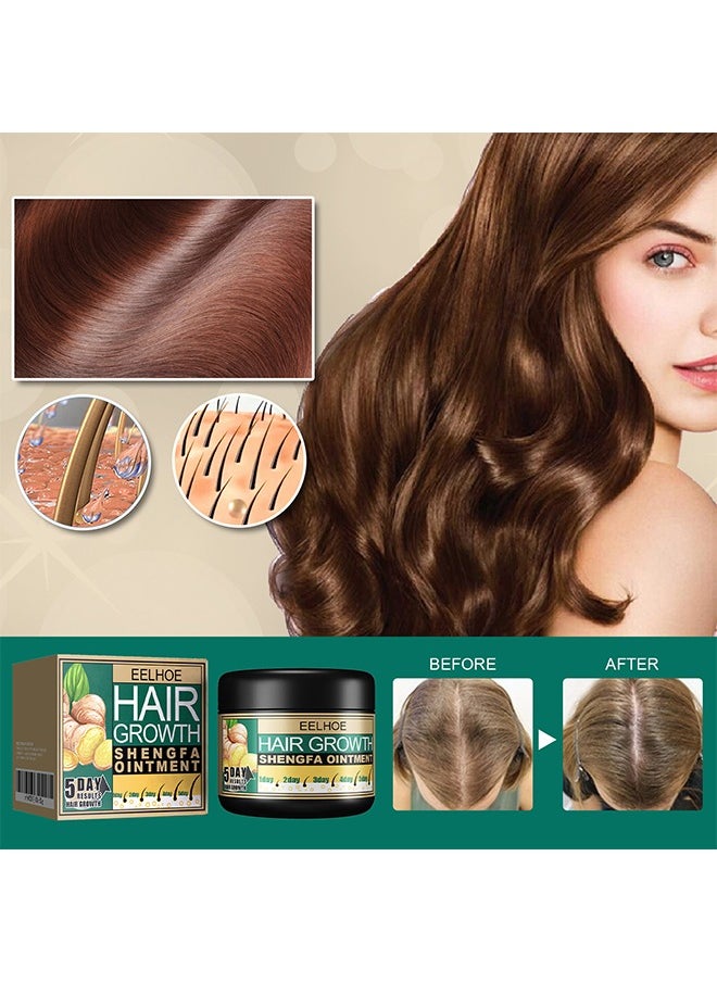 EELHOE Ginger Hair Growth Shengfa Ointment, Ginger Germinal Conditioner, 5 Days Hair Regrowth Cream, Moisturizing Scalp Massage Follicle Ginger Essence Cream For Hair Loss And Hair Thinning Treatment  - Image 3