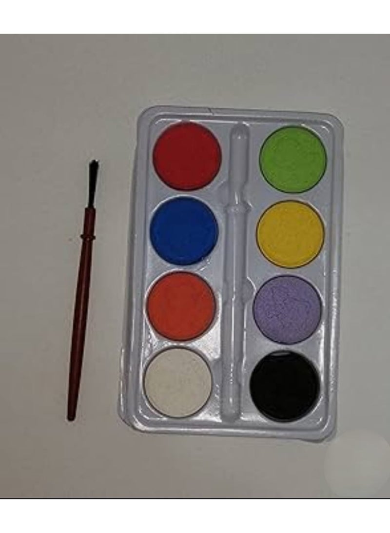 مجموعة ألوان مائية تحتوي-8قطعه مع فرشاه رسم