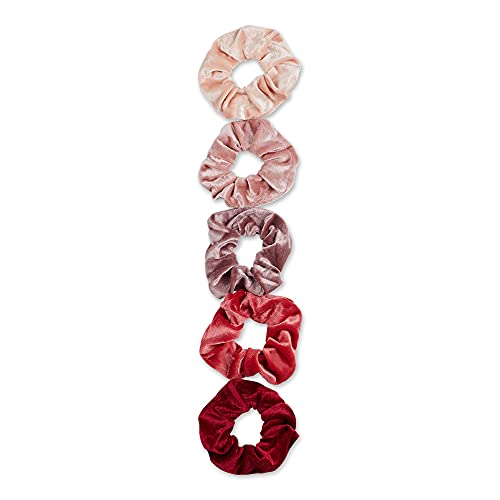 Hadley Wren Women's Scrunchie Collection, 5 Piece Set, Velvet Mauve, One Size - Image 2