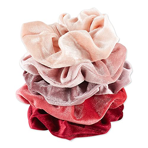 Hadley Wren Women's Scrunchie Collection, 5 Piece Set, Velvet Mauve, One Size - Image 1