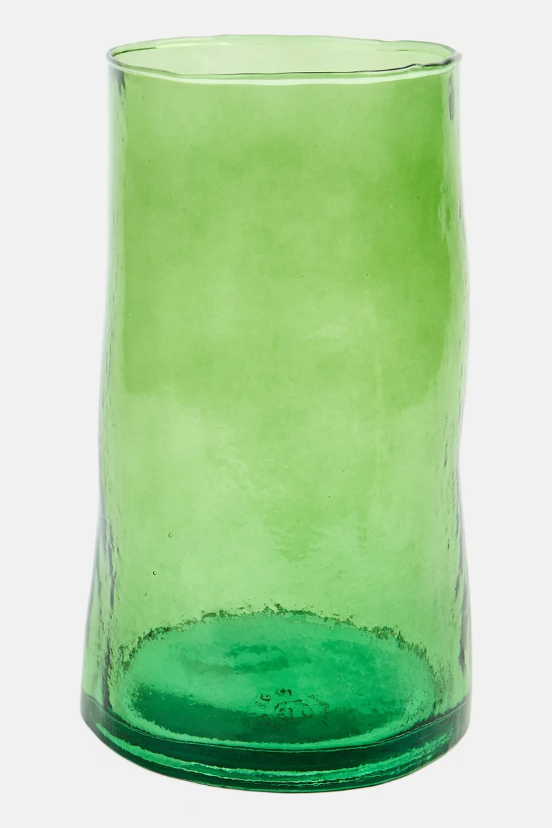 Muy Mucho Glass Vase 22 H x 13 D cm, Green