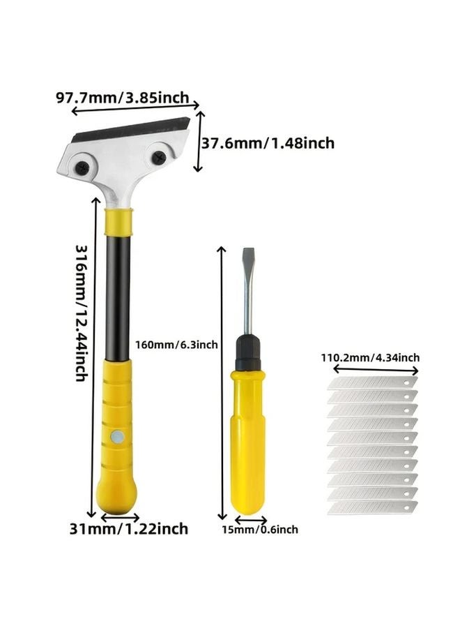 Heavy Duty Scraper 12 Inch Long Handle 4 Inch Blade 10pcs Set for Flooring Wall Tile - Image 4