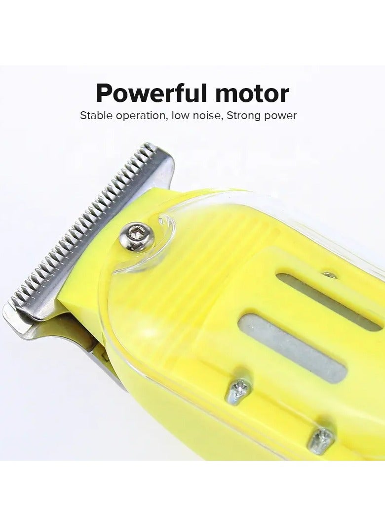 REBENUO Transparent Hair Clipper RCP82 Cordless T-Bar Hair Clipper, Barber Chart, 0mm, Bald Shape, Digital Display, 3 Guide Comb, Powerful Rotary Motor - Image 4