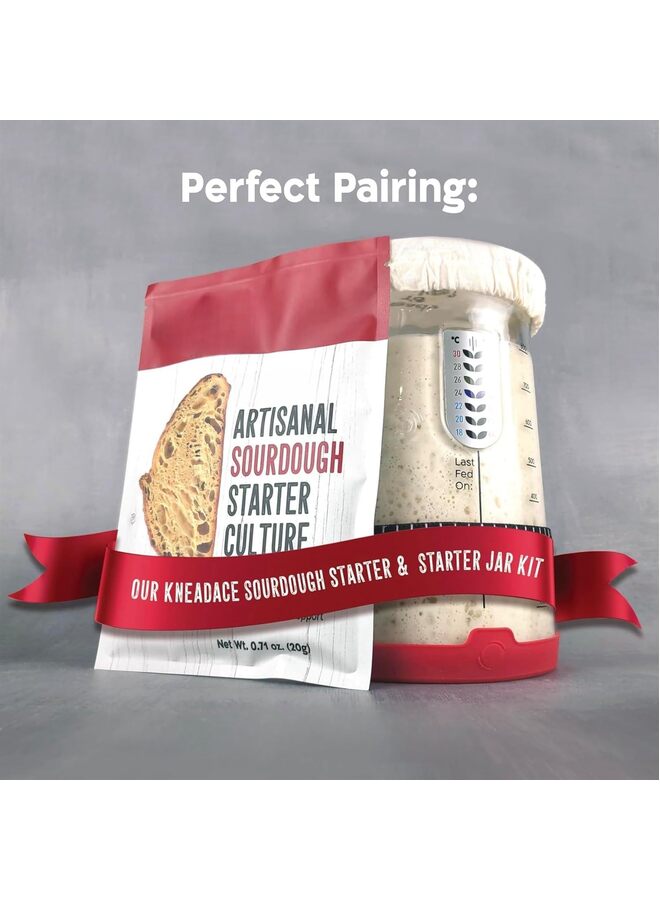 Sourdough Bread Starter Kit- large Capacity Sourdough Starter Jar with 5 unique features for the perfect sour dough bread & sourdough starter kit- sourdough bread baking supplies - Image 4