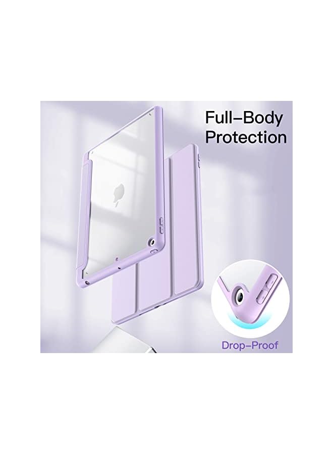 Jetech Case For Ipad 9.7-Inch (6Th/5Th Generation, 2018/2017) With Pencil Holder, Clear Transparent Back Shell Slim Stand Shockproof Tablet Cover, Auto Wake/Sleep (Light Purple) - Image 4