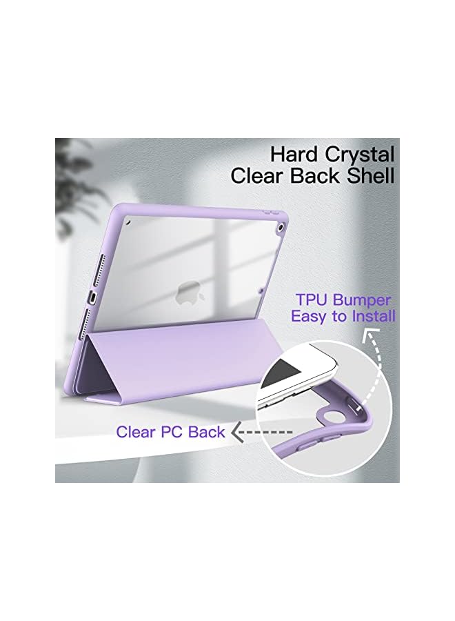Jetech Case For Ipad 9.7-Inch (6Th/5Th Generation, 2018/2017) With Pencil Holder, Clear Transparent Back Shell Slim Stand Shockproof Tablet Cover, Auto Wake/Sleep (Light Purple) - Image 3