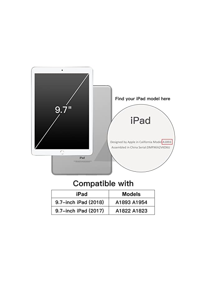 Jetech Case For Ipad 9.7-Inch (6Th/5Th Generation, 2018/2017) With Pencil Holder, Clear Transparent Back Shell Slim Stand Shockproof Tablet Cover, Auto Wake/Sleep (Light Purple) - Image 2