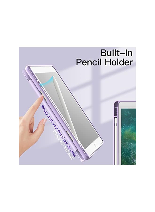 Jetech Case For Ipad 9.7-Inch (6Th/5Th Generation, 2018/2017) With Pencil Holder, Clear Transparent Back Shell Slim Stand Shockproof Tablet Cover, Auto Wake/Sleep (Light Purple) - Image 5