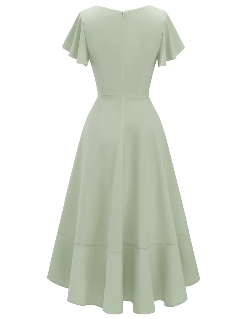DRESSTELLS Women's Cocktail Dresses 2026 Wedding Guest Bridesmaid Tea Party Spring Dress V-Neck Formal Gowns and Evening Prom Graduation Dress LightGreen 2XL - Image 5