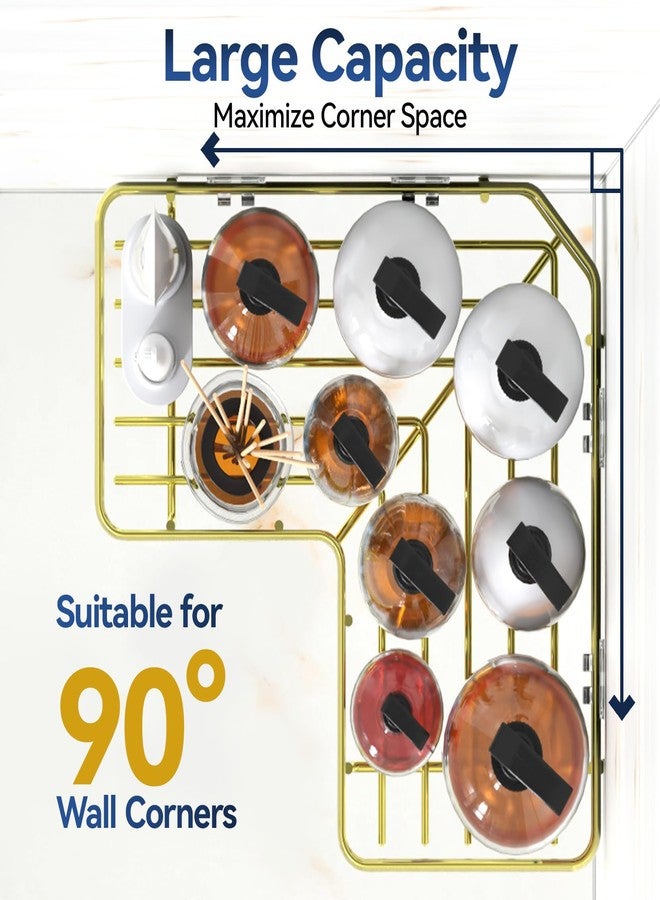 YASONIC Corner Shower Caddy Organizer, 5-Pack Self-Adhesive Rustproof Bath Shelves with Soap Holder & 4 Hooks, Large Capacity Shower Storage Rack for Bathroom Organization, Gold - Image 5