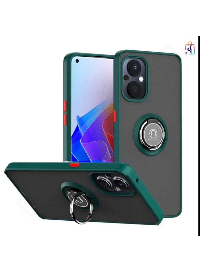غطاء هاتف محمول مع حلقة دوارة 360° + دعم لحامل السيارة المغناطيسي + غطاء هاتف محمول رفيع من PC&TPU مقاوم للصدمات لجميع الطرازات - Image 3