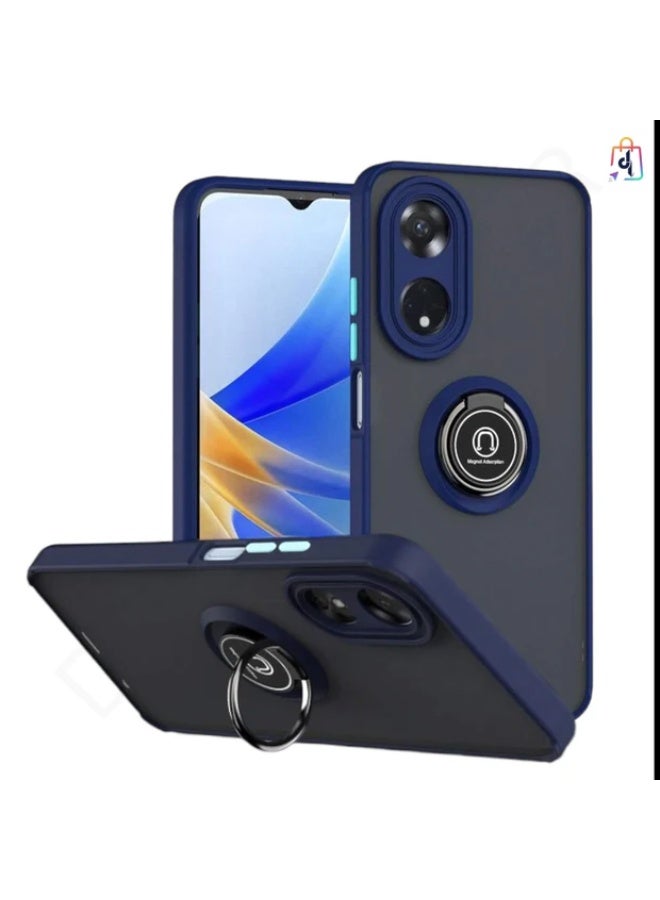 غطاء هاتف محمول مع حلقة دوارة 360° + دعم لحامل السيارة المغناطيسي + غطاء هاتف محمول رفيع من PC&TPU مقاوم للصدمات لجميع الطرازات - Image 2