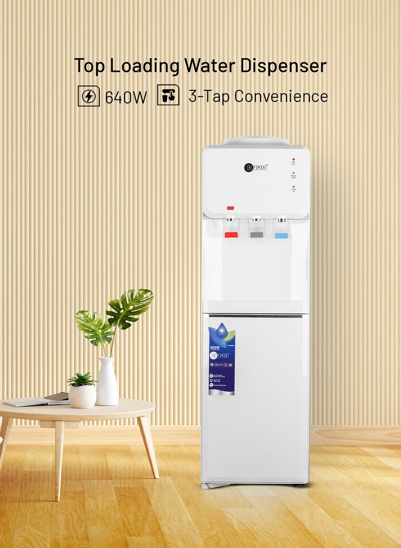 AFRA Water Dispenser with Bottom Refrigerator, 3 Taps, Hot & Cold Water, Rust-Proof Tank, Fast Cooling, Auto Thermostat, Overheat Protection | 660W | 2-Year Warranty - Image 4