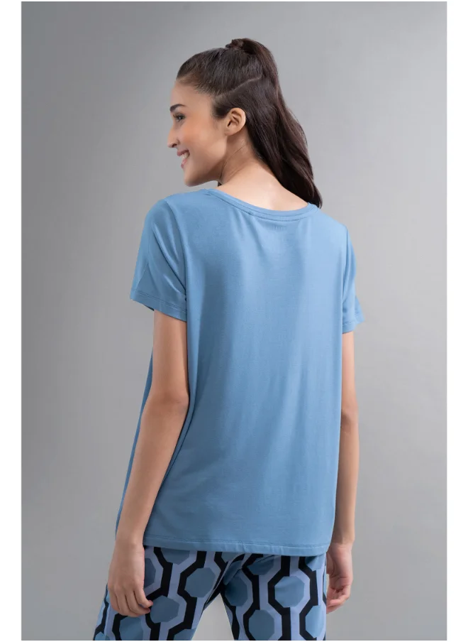 NeceSera Q Heart Modal Round Neck Top