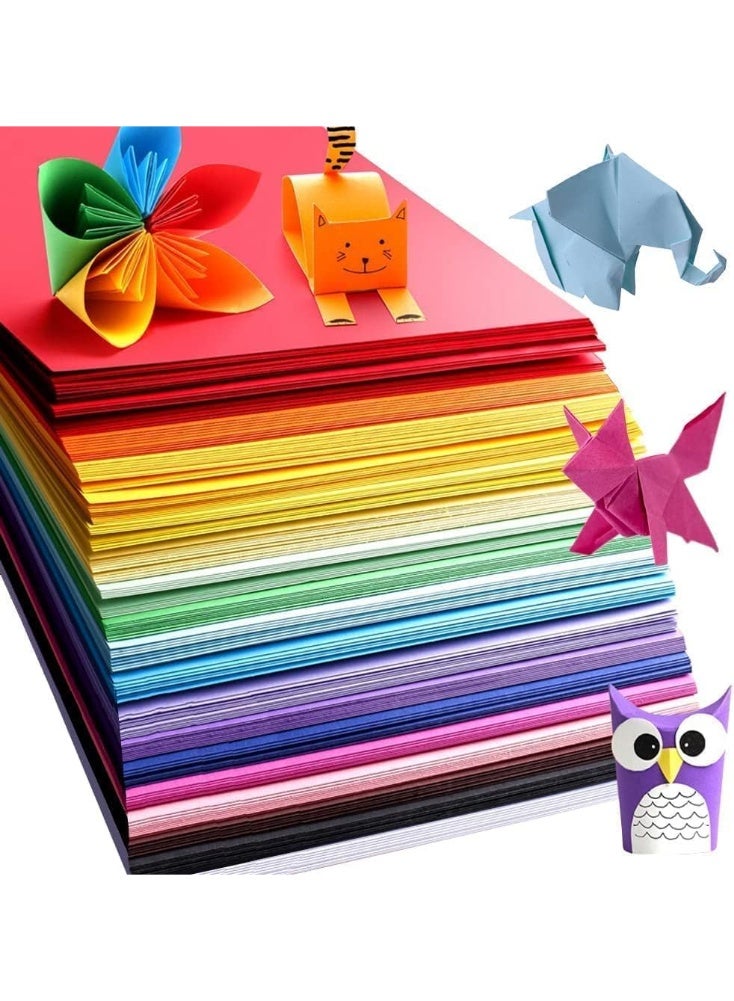 HZYH 200 Sheets Origami Paper, Easy Fold Paper, Double Sided, Soft Edges, Not Easy to Fade, for Kids Adult Beginners Training Arts and Crafts Projects, 20 Vivid Colors, 6  Inch - Image 1