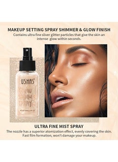 Ushas Glow Shimmer Spray - Shimmer Body Oil Liquid Easy to Push Away Natural Moisture Glitter Face Brightening Glow Pearl Highlighter Illuminator Shine Contouring Makeup for Face and Body #02  - Image 3
