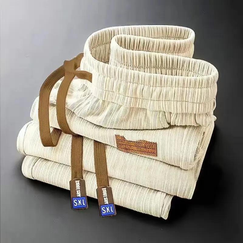 Ice Silk Casual Pants Men'S Summer Thin Pants Straight-Barrel Loose Wide-Leg Pants Instagram Style Trendy Sweatpants - Image 3