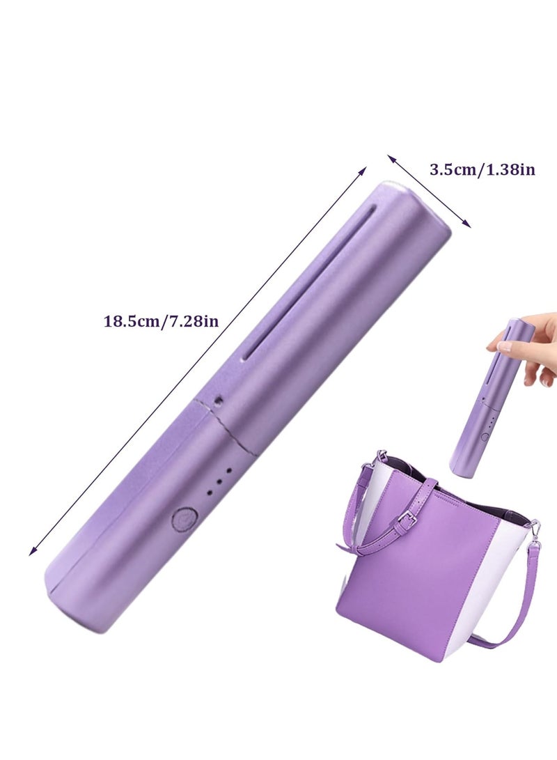 مكواة فرد الشعر الصغيرة المحمولة، فرشاة فرد الشعر اللاسلكية القابلة لإعادة الشحن عبر USB 3 درجات حرارة قابلة للتعديل مع ميزة مقاومة الحروق لجميع أنواع الشعر - متعددة الألوان - Image 3