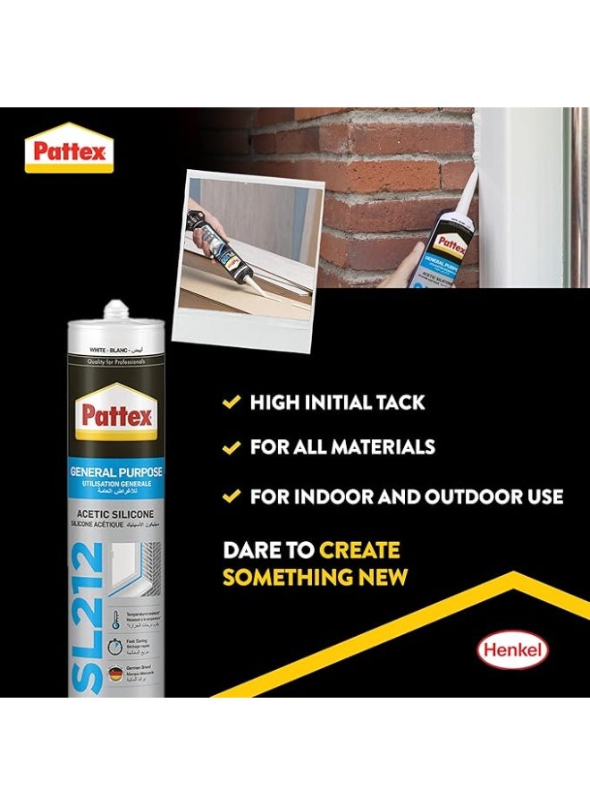 Pattex SL212 Silicone, 280 ml, White - Image 2