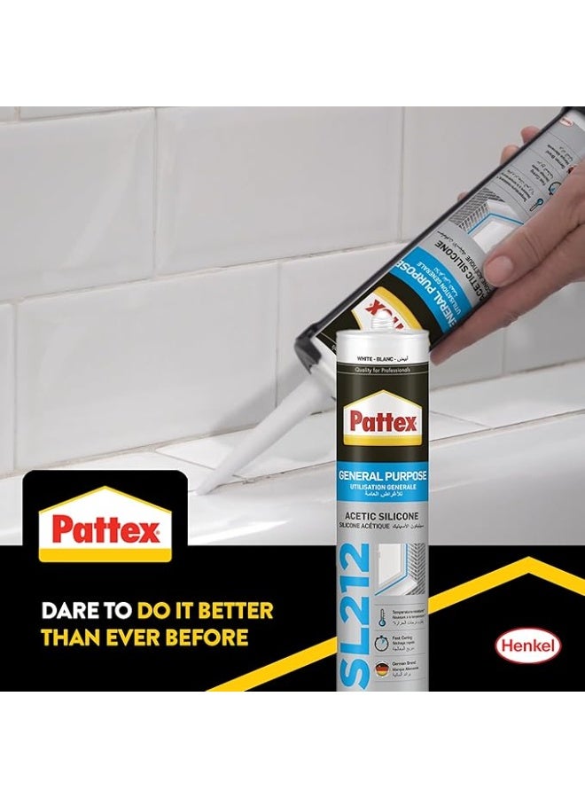 Pattex SL212 Silicone, 280 ml, White - Image 4