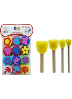 Südor Sponge Eva Print and Pompom Sponge Brush Evaponpon 12 pieces 
