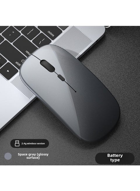 Wireless Bluetooth Mouse Quiet Charging Girl Office Dual-Mode Computer Mac Tablet Unlimited Laptop Mouse-Specifications:Deep Space Grey/Battery Edition [Silent]-Mouse Pad-Official Standard