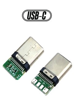 20 Pcs USB 3.1 Type C Male Plug Socket Connector with PCB Board 24 Pin DIY Data Line Interface Male Socket