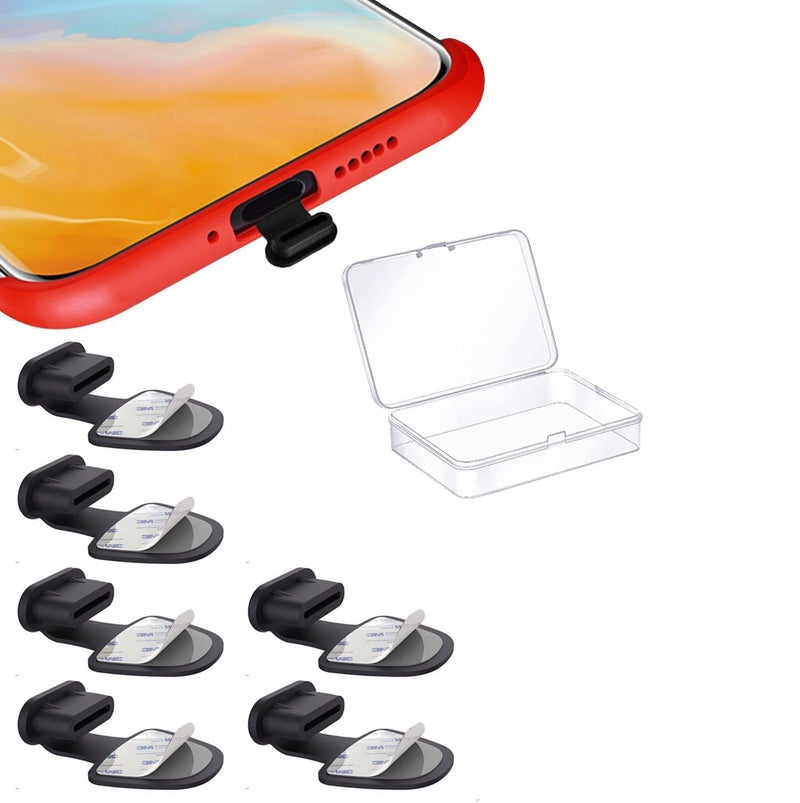 Enclave Anti-Lost Type C Charging Ports, USB C Dust Plugs Silicone Dust Cover Caps Protectors USB C-Type Dust Plugs Covers with Removable Adhesive Compatible with Laptop Smartphones (12) - Image 1