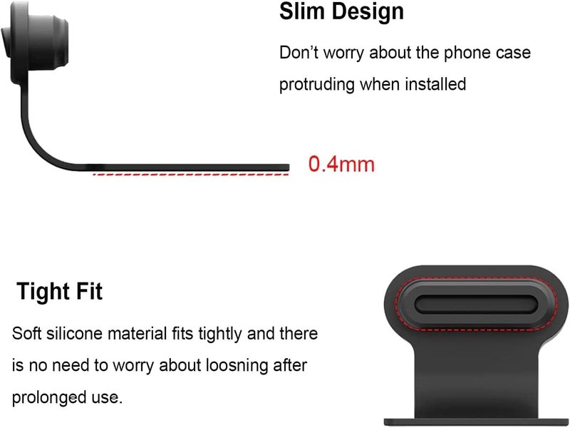 Enclave Anti-Lost Type C Charging Ports, USB C Dust Plugs Silicone Dust Cover Caps Protectors USB C-Type Dust Plugs Covers with Removable Adhesive Compatible with Laptop Smartphones (12) - Image 4