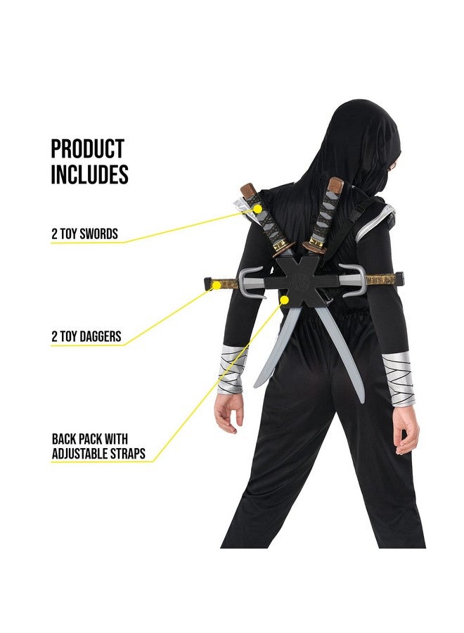مورف سيوف مورف نينجا للأطفال - إكسسوارات زي نينجا خالية من مادة BPA مع حزام خلفي - لعبة ممتعة لارتداء ملابس الهالوين، مقاس واحد - Image 3