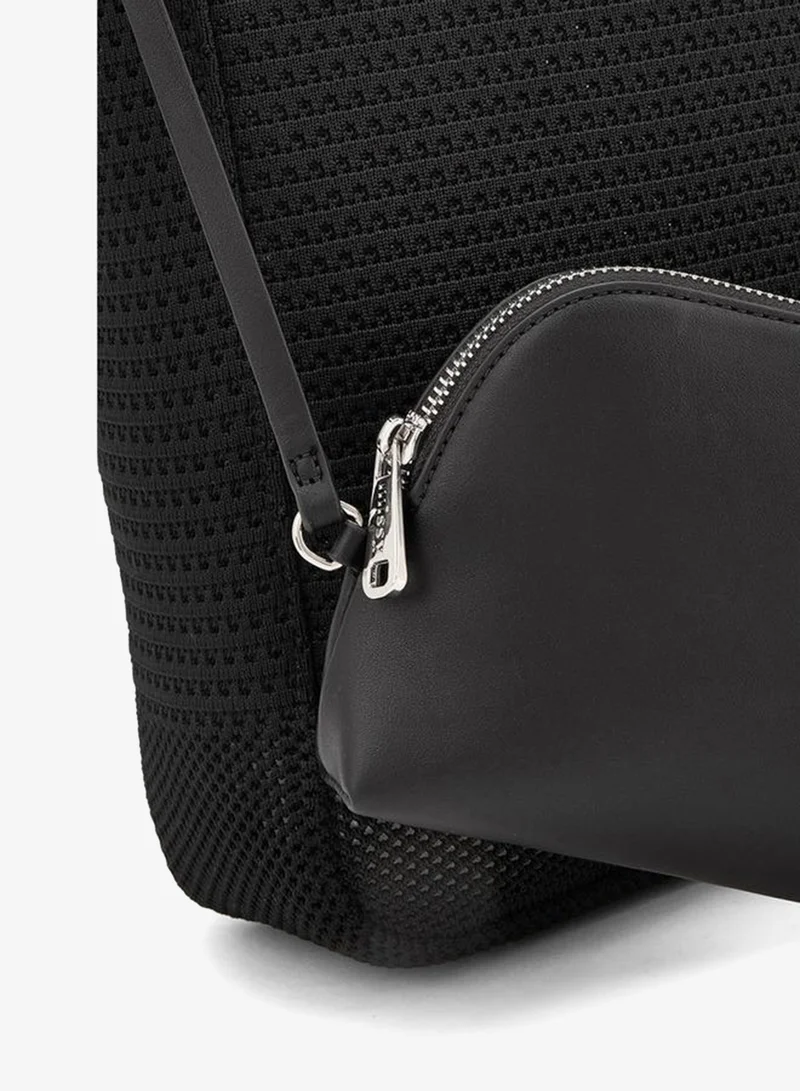 MISSY BLACK Textured Tote Bag With Pouch for Women | Best Price UAE
