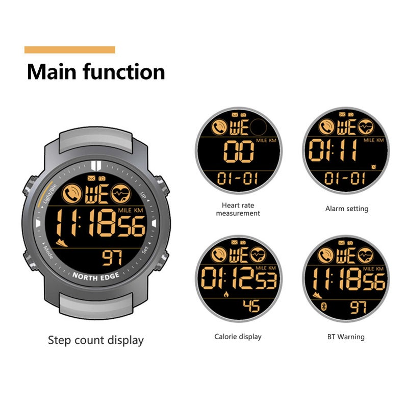Outdoor sports smart watch long standby bluetooth heart rate waterproof multifunctional smart watch black - Image 2