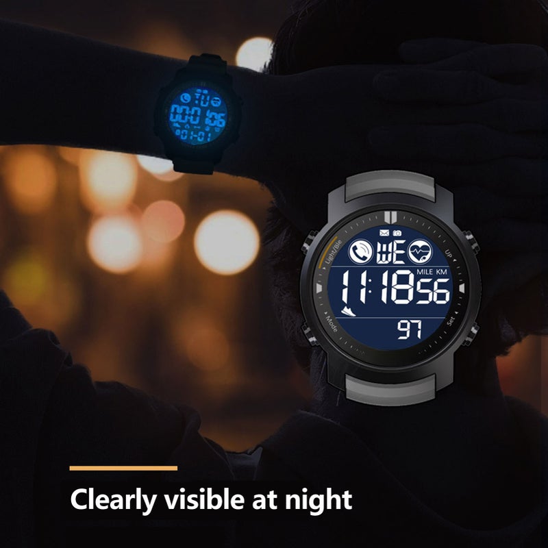 Outdoor sports smart watch long standby bluetooth heart rate waterproof multifunctional smart watch black - Image 5