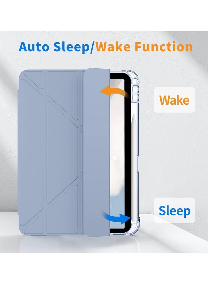 Techie Smart Folio Flip Origami Transparent Back Clear Back Case with Pencil Holder and Auto Wake/Sleep Function Cover for Apple iPad Air 5 / Air 4, 10.9” 5th/ 4th Generation 2022 2020 – Baby Blue - Image 3