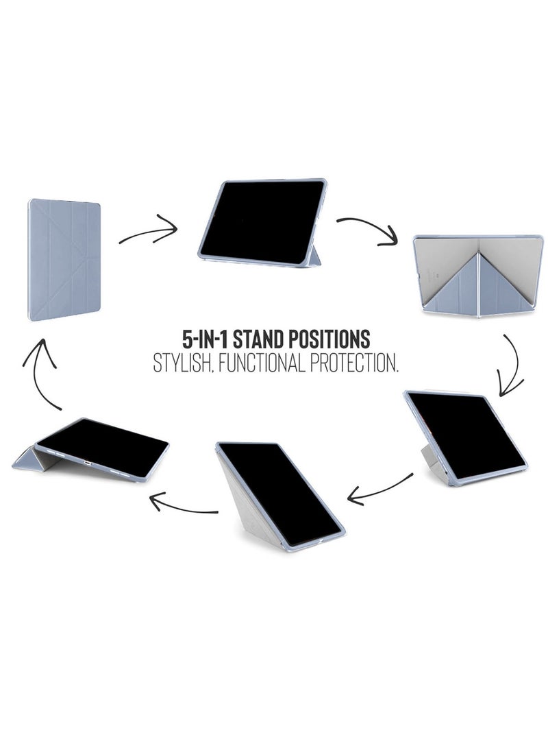 Techie Smart Folio Flip Origami Transparent Back Clear Back Case with Pencil Holder and Auto Wake/Sleep Function Cover for Apple iPad Air 5 / Air 4, 10.9” 5th/ 4th Generation 2022 2020 – Baby Blue - Image 4