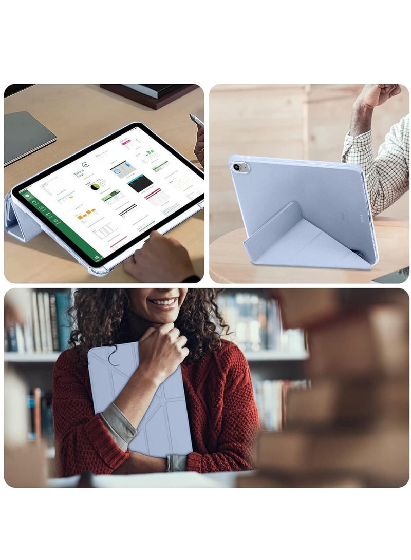 Techie Smart Folio Flip Origami Transparent Back Clear Back Case with Pencil Holder and Auto Wake/Sleep Function Cover for Apple iPad Air 5 / Air 4, 10.9” 5th/ 4th Generation 2022 2020 – Baby Blue - Image 5