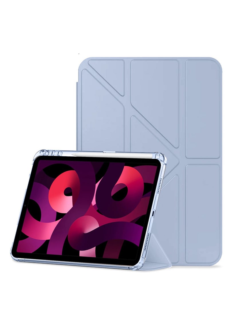 Techie Smart Folio Flip Origami Transparent Back Clear Back Case with Pencil Holder and Auto Wake/Sleep Function Cover for Apple iPad Air 5 / Air 4, 10.9” 5th/ 4th Generation 2022 2020 – Baby Blue - Image 1
