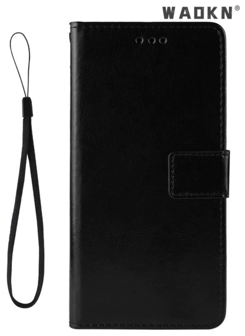WAOKN Samsung Galaxy A55 5G Phone Case Cover with Full Body Camera Len Protector PU Leather Wallet Card Holder Shockproof Protective Back Cover with Release Hand Phone Holder Daily Video Kickstand  - Image 1