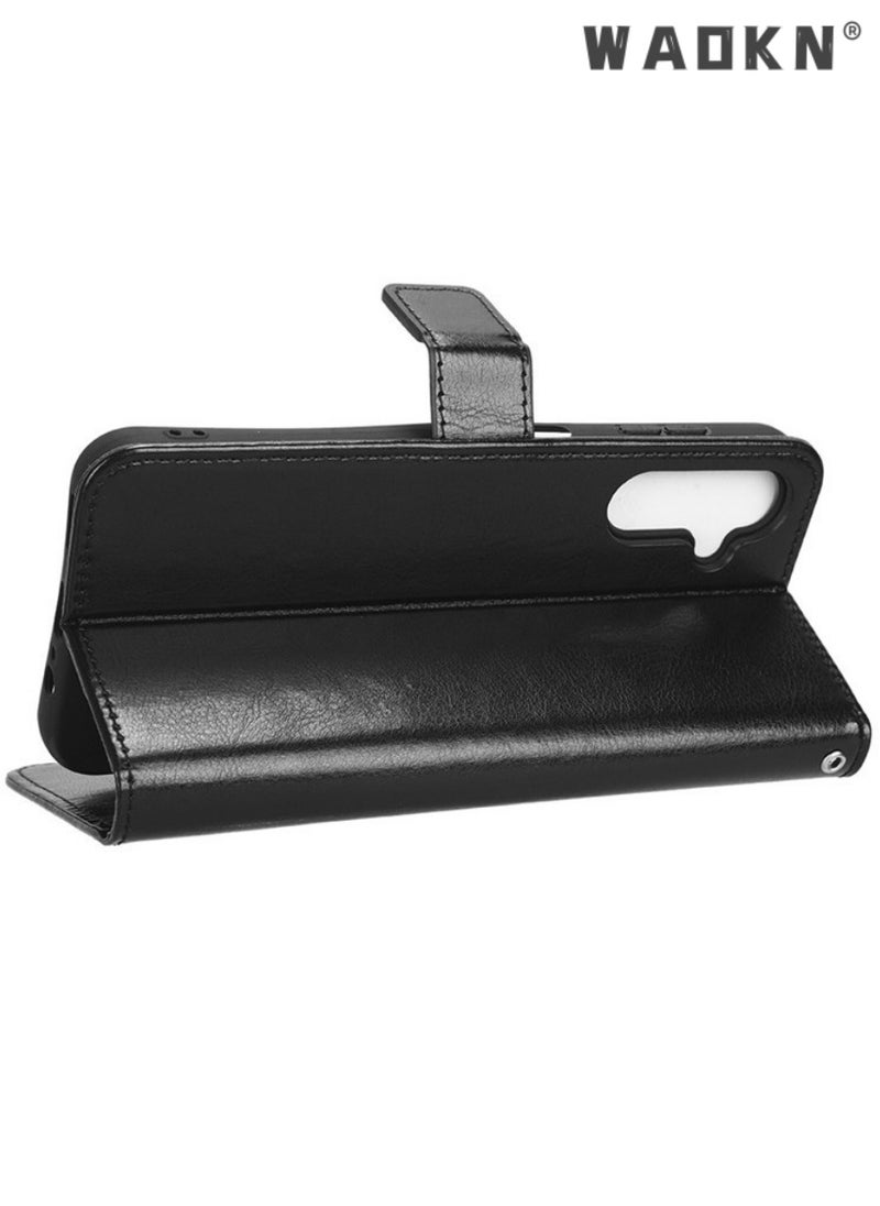 WAOKN Samsung Galaxy A55 5G Phone Case Cover with Full Body Camera Len Protector PU Leather Wallet Card Holder Shockproof Protective Back Cover with Release Hand Phone Holder Daily Video Kickstand  - Image 5